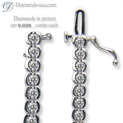 1.5 carats Half Bezel set round diamond Tennis Bracelet