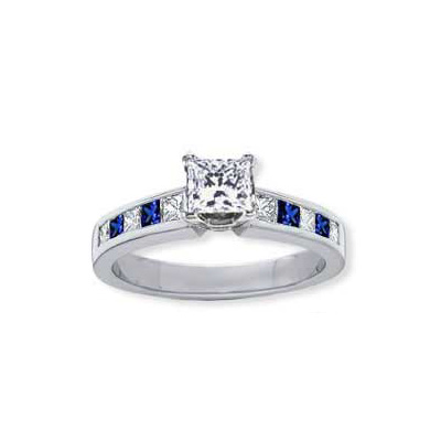 2.54 Carats, Round, Engagement ring with side stones settings, finished