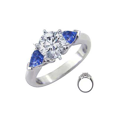 1.77 Carats, Emerald, Engagement ring with side stones settings