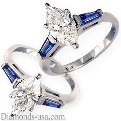 0.5 Carats, Cushion, Engagement ring with side stones settings, finished