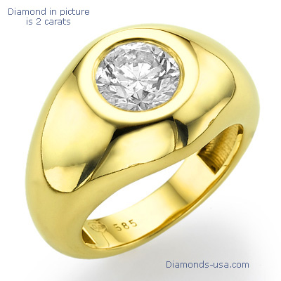 Men ring for round diamonds
