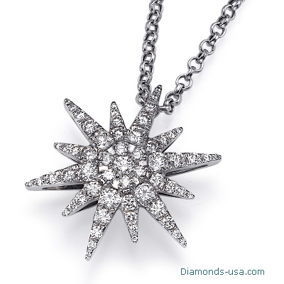 The diamonds burst pendant