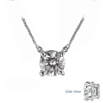 0.35 Carats, Round, Diamond Pendant round, Finished