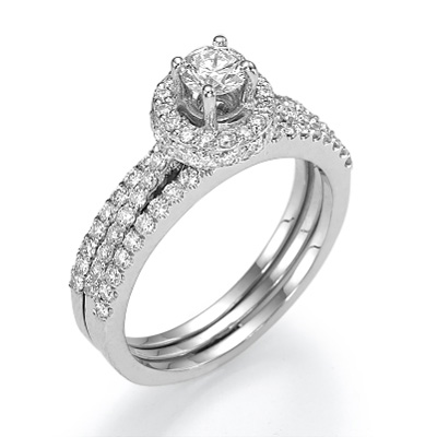 1 carat engagement and wedding rings set