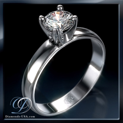Wide solitaire engagement ring