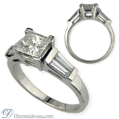1.5 Carats, Round, Engagement ring with side stones settings