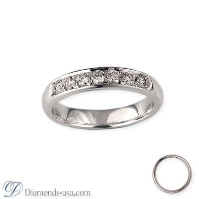 Wedding band, 3.7mm, set with 7 diamonds 0.26 carats