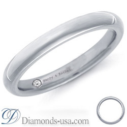 Diamond and inscription  Wedding Band-2.6mm width