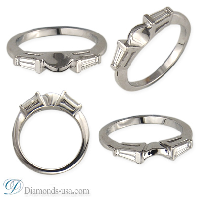 0.7 Carats, Radiant, Engagement and Wedding Diamond Rings Set,Finished