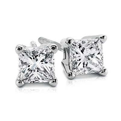 Princess diamond stud earrings