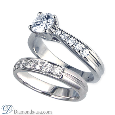 Diamonds bridal rings set