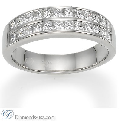 1 carat Channel set Princess diamonds Wedding or Anniversary ring