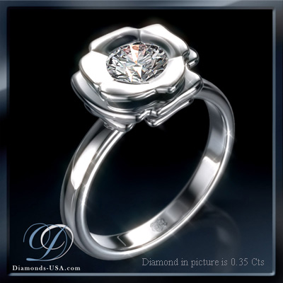 0.27 Carats, Round, Engagement ring, solitaire diamond