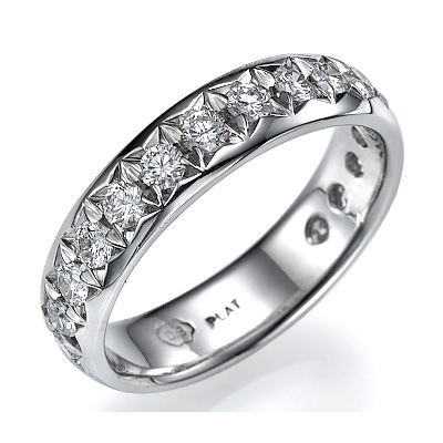 3/4 carat 4.5mm wedding band