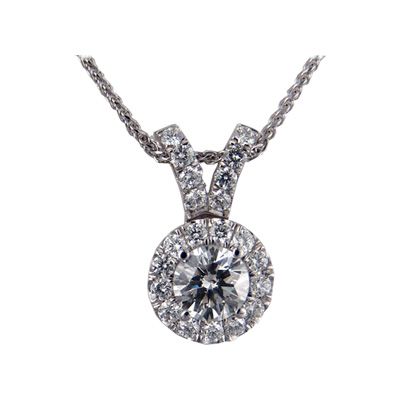 0.26 Carats, Round, Solitaire Diamond Pendant-Settings