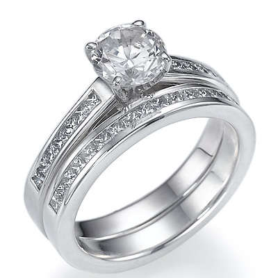 0.72 Carats, Cushion, Semi Set,Engagement and Wedding diamond ring sets