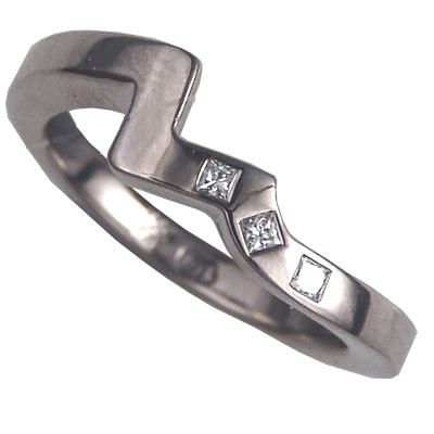 Matching wedding band for embracing three princess  