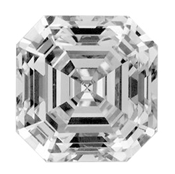 Natural Diamond 0.50 Carats, Asscher with  Cut, F Color, VS2 Clarity and Certified by GIA