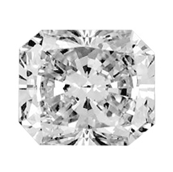 0.70 Carats, Radiant Diamond with Ideal Cut, H Color, SI1 Clarity and Certified by GIA