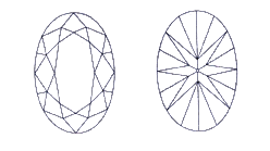 Pictures of oval diamond top and bottom