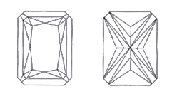 Pictures of radiant diamond top and bottom