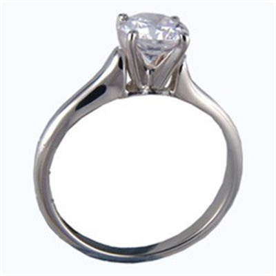 Contour style solitaire engagement ring