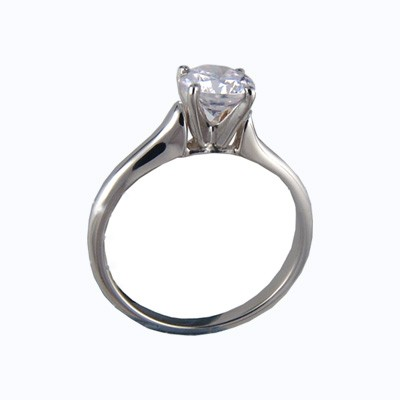 Contour style solitaire engagement ring