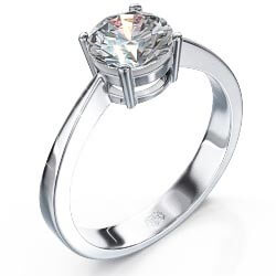 Picture of Low profile solitaire engagement ring settings