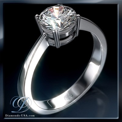 Low profile solitaire engagement ring settings