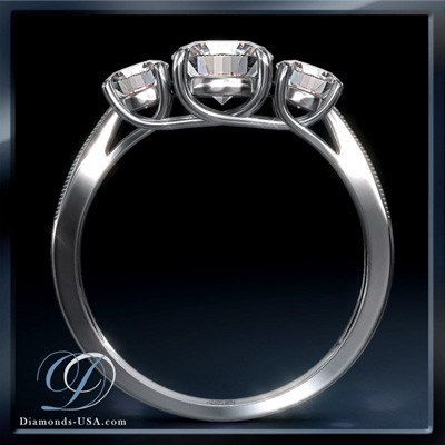 Engastes de anillos de 3 piedras con diamantes laterales