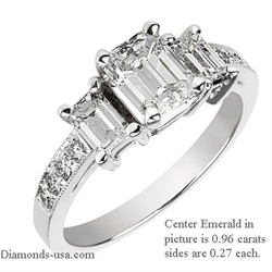 Foto Anillo de compromiso, anillo de tres Esmeraldas de
