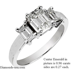 Picture of Three rectangular diamonds ring