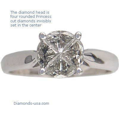 1 carat look, diamond Engagement ring