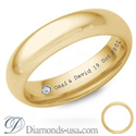 Picture of Diamond and inscription wedding ring-4.7mm