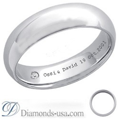 Diamond and inscription wedding ring-5.6mm