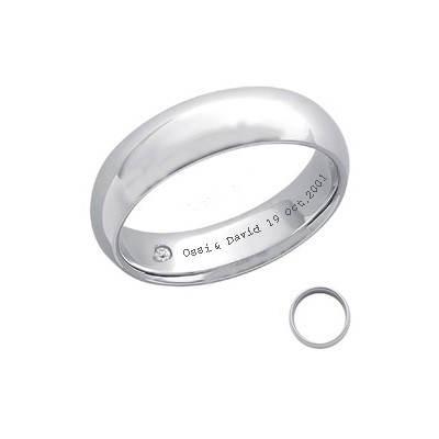 Diamond and inscription wedding ring-5.6mm