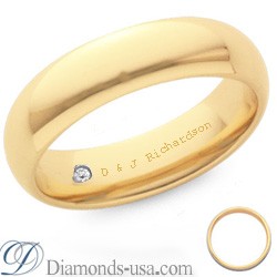 Diamond and inscription wedding ring-5.6mm