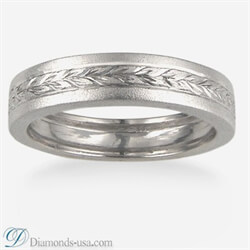 Picture of 4.5 mm wheat motif men wedding band