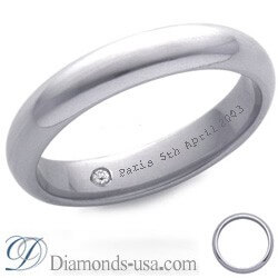 Foto Anillo de boda de diamantes e inscripción - 3,7 mm. de