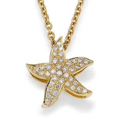 The diamonds Star Fish pendant