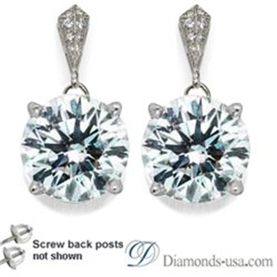 Stud and drop Round diamond earrings-settings