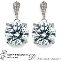 Stud and drop Round diamond earrings-settings