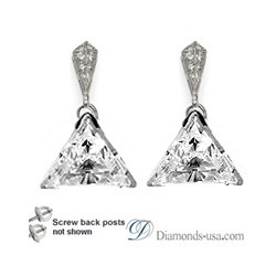 Picture of Stud and drop Triangle diamond earrings-settings