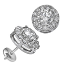 Picture of Round diamonds Halo earring studs