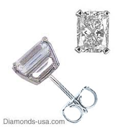 Picture of Radiant cut diamond stud earrings