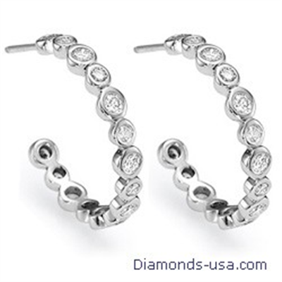 Pendientes de aro grande con diamantes de 1,15 quilates