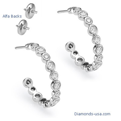 Pendientes de aro grande con diamantes de 1,15 quilates