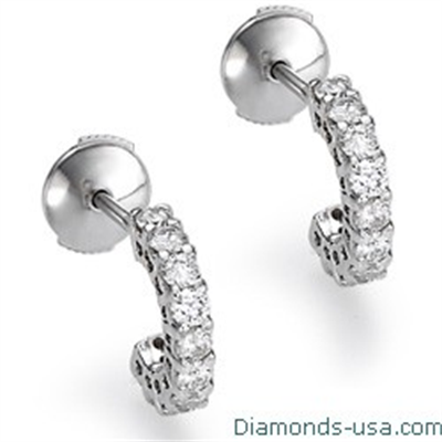 Pendientes "Ear Jacket" con diamantes, 0,70 quilates