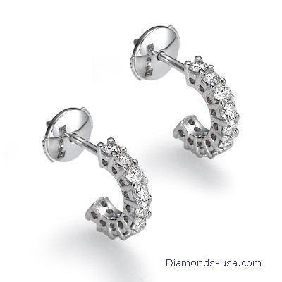 Pendientes "Ear Jacket" con diamantes, 0,70 quilates