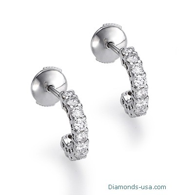 Diamond hoop earrings, 0.50 carats.